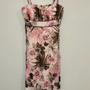 Hibiscus Flower Print Midi Dress - Size M